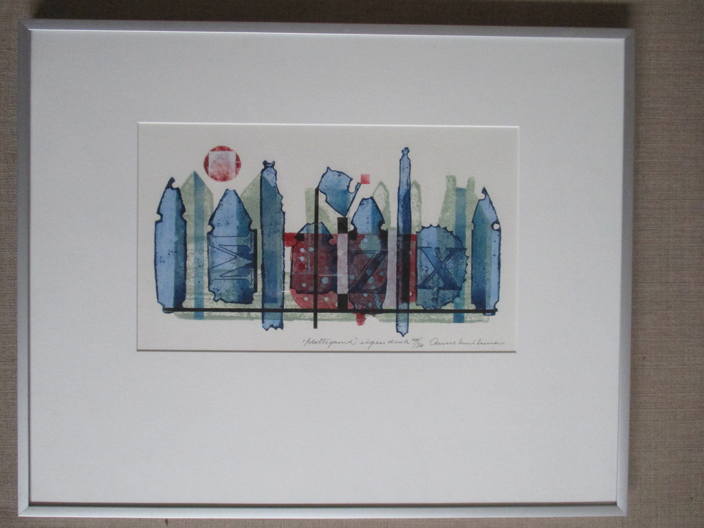 Anne Huitema, mooi gelijste kleurenets, "Plattegrond" kopen? Bied vanaf 40!