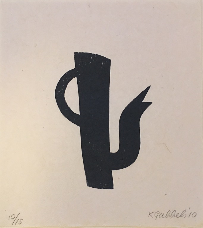 Klaas Gubbels -Grijze ketel, houtdruk, oplage slechts 15 ex. verkocht voor € 275!