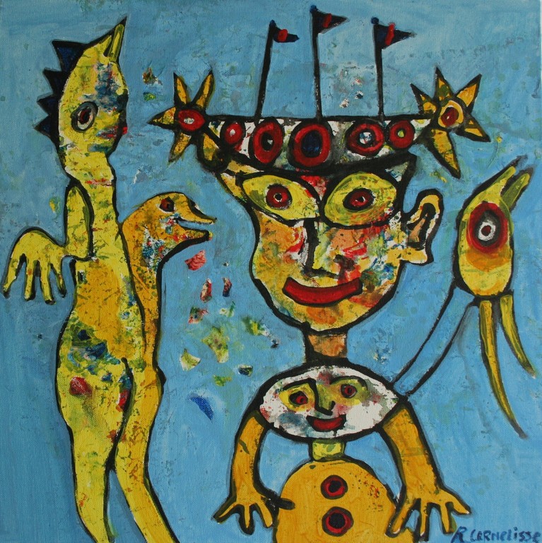 Ruud Cornelisse - Acrylverf op doek - surrealistische afbeelding verkocht voor € 90!