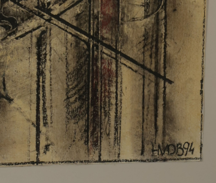 Hans van den Boogaard: Gemengde techniek op papier, Z.T. - Ingelijst (Groot!) kopen? Bied vanaf 250!