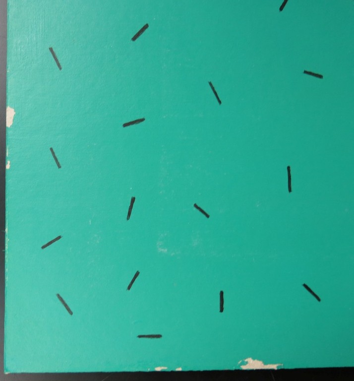 Mari Ros: Acryl op board, Rood tasje op zwarte stoel (groot) kopen? Bied vanaf 1!