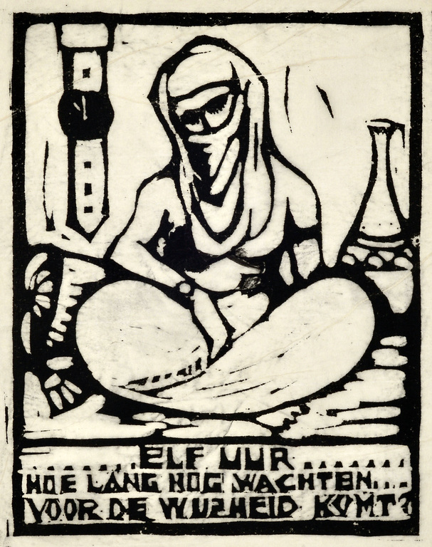 Arnold Pijpers: Houtsnede - Elf uur…hoe lang nog wachten voor de wijsheid komt? kopen? Bied vanaf 10!