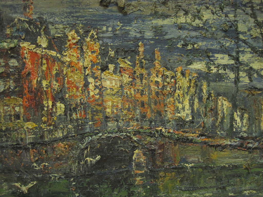 Arnoldus Oldenhave - olieverf "Amsterdam namiddag Herengracht" ca 1950 kopen? Bied vanaf 1!