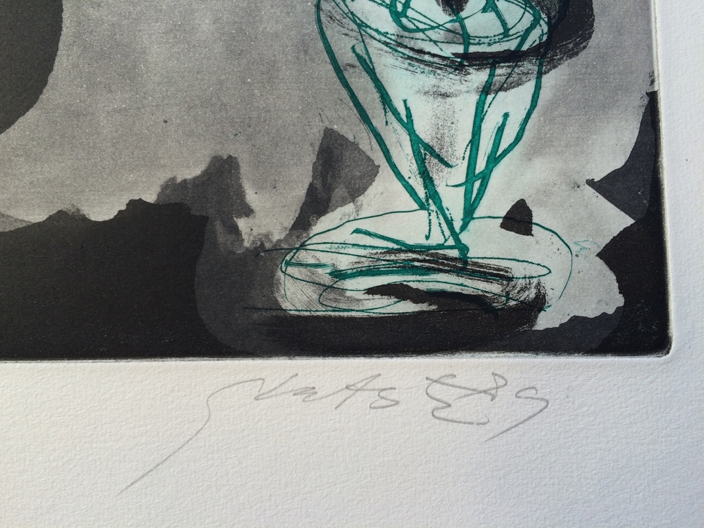 Ger Lataster, zonder titel (1989), kleuren ets - aquatint, hand gesigneerd  kopen? Bied vanaf 90!