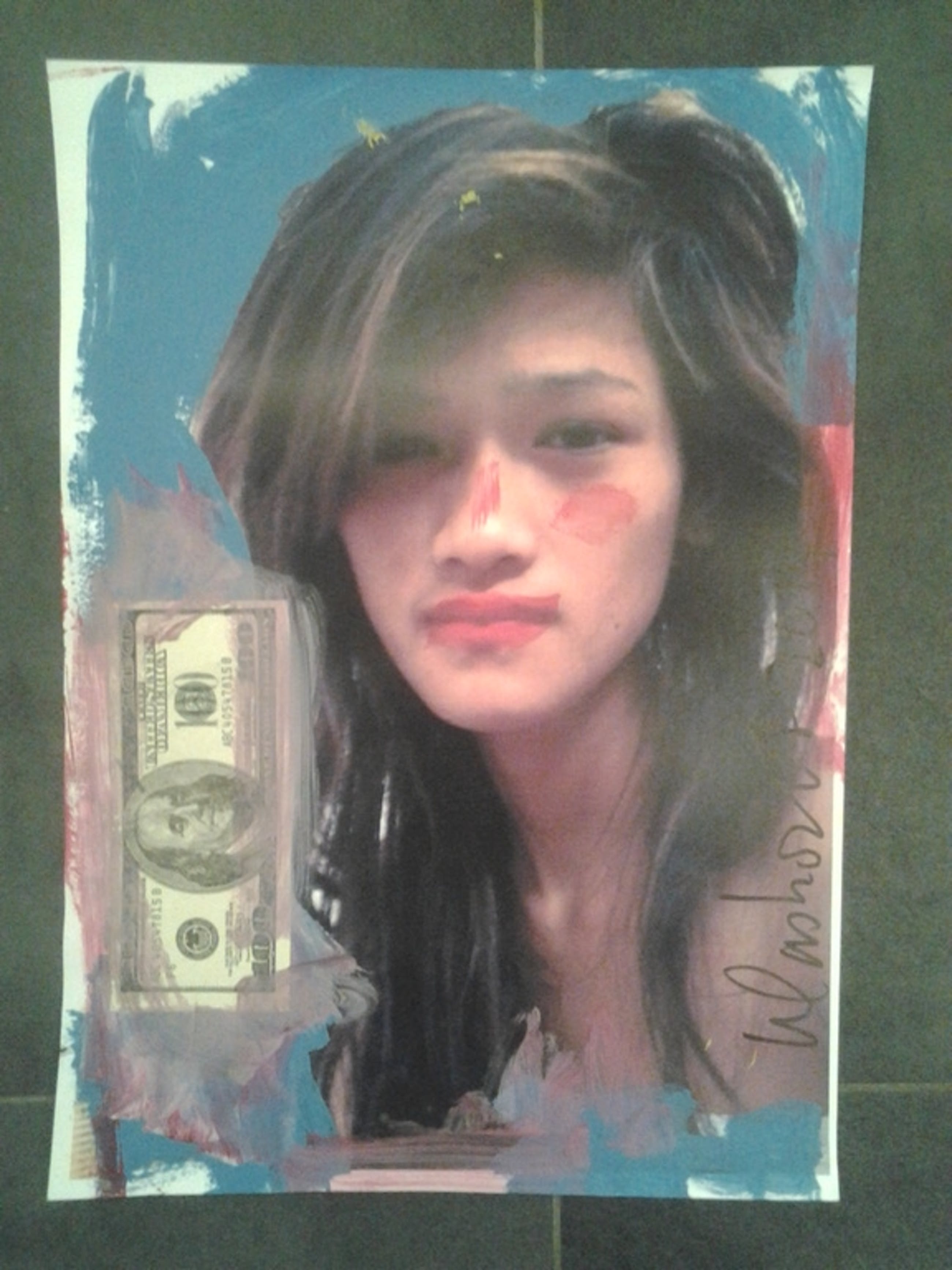 Peter Klashorst Origineel mixed media op dik papier 42x30 cm. Verkocht Kunstveiling.nl