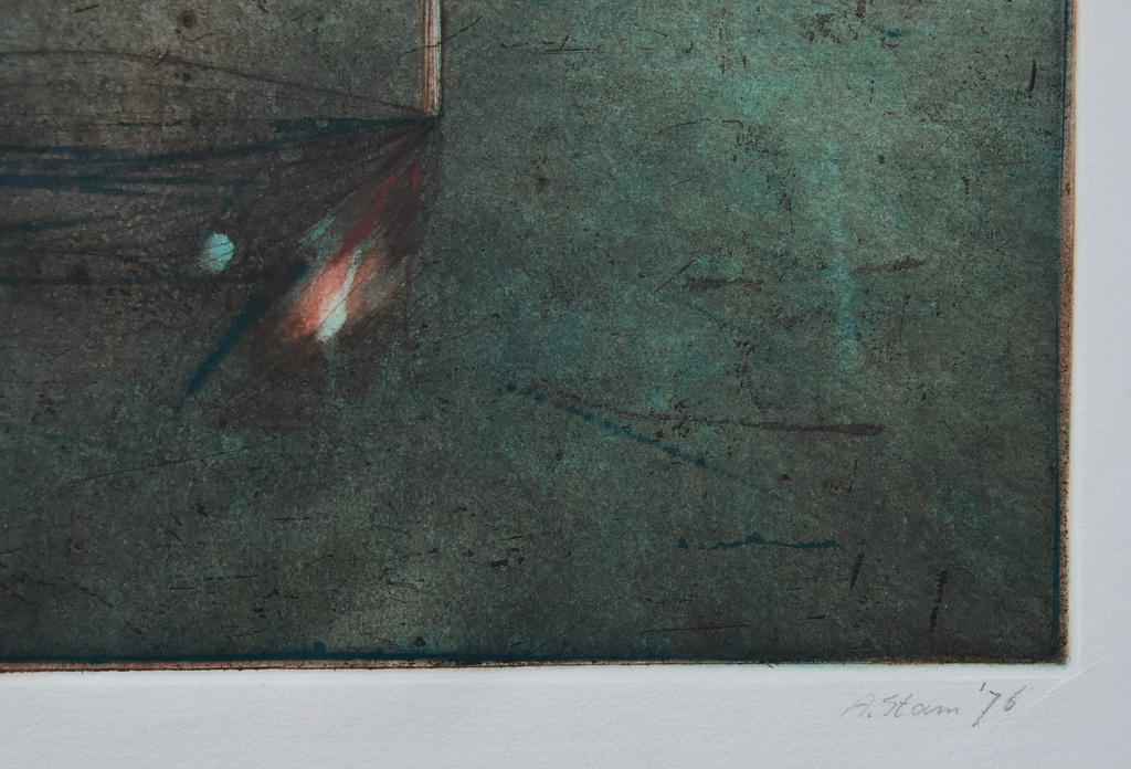 Arthur Stam # WASLIJN met LAKEN # ets, aquatint, drogenaald # 1976, oplage 8 ex. kopen? Bied vanaf 35!