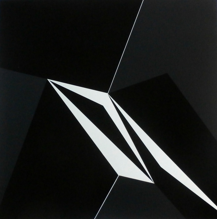 Marcel Verdren - Zeefdruk: geometrische compositie: Espace noir no. 3 kopen? Bied vanaf 150!