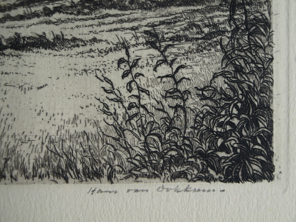 Hans van Dokkum (1908-1995) : Ets – Zwitsers landschap – gesigneerd – ca 1950 kopen? Bied vanaf 1!