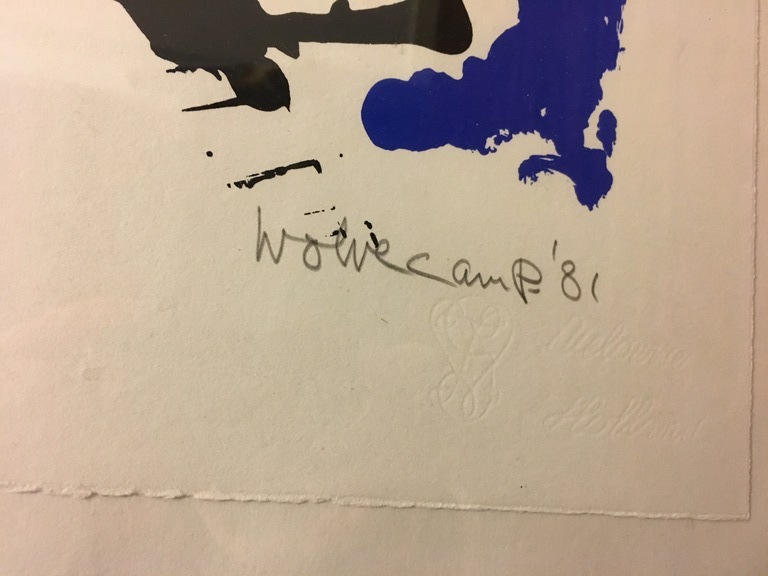 Theo Wolvecamp, Compositie in blauw en zwart, zeefdruk kopen? Bied vanaf 150!