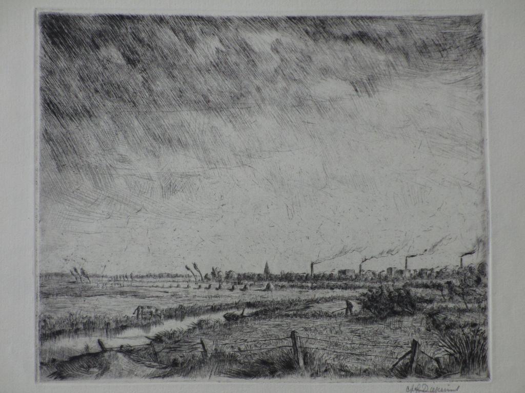 A.G.Dieperink, Hollands landschap, Ets kopen? Bied vanaf 25!