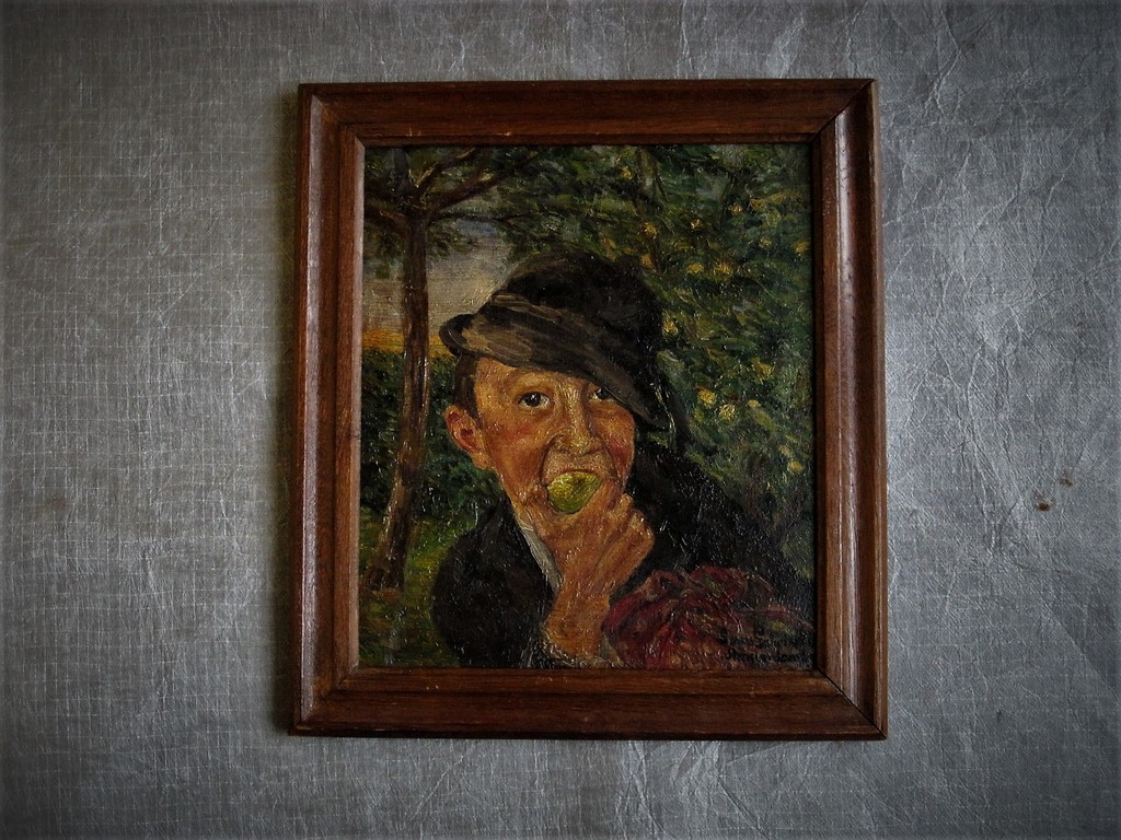 Uniek Amsterdam 1929 "nieuwe Zakelijkheid" olieverf "Appeldief" Louis Schrikkel kopen? Bied vanaf 1!