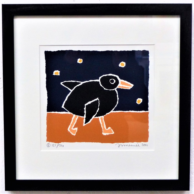 Hans Innemee,Zeefdruk op papier, Ingelijst,Handgesigneerd,Titel Duck verkocht voor € 50!