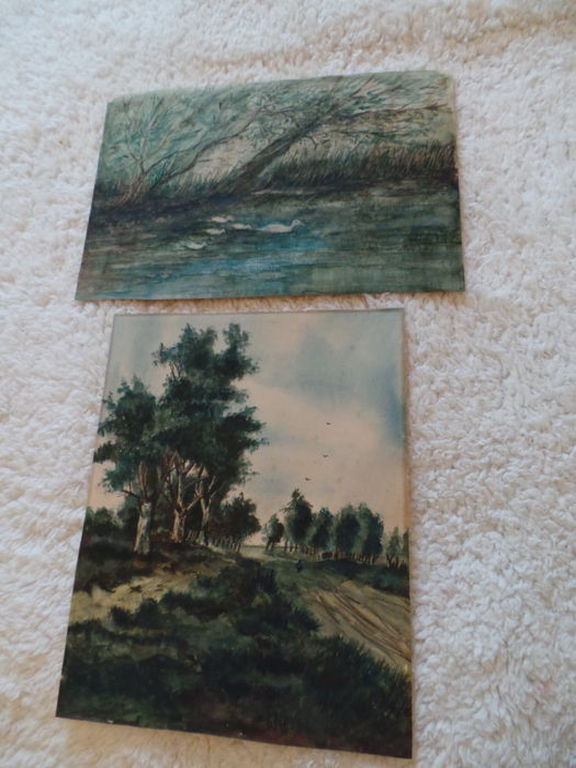 Twee aquarellen  kopen? Bied vanaf 10!