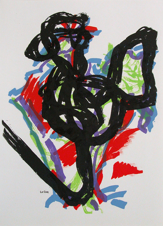 Jean Paul Riopelle, originele kleurenlitho, ‘Le Coq’ kopen? Bied vanaf 20!