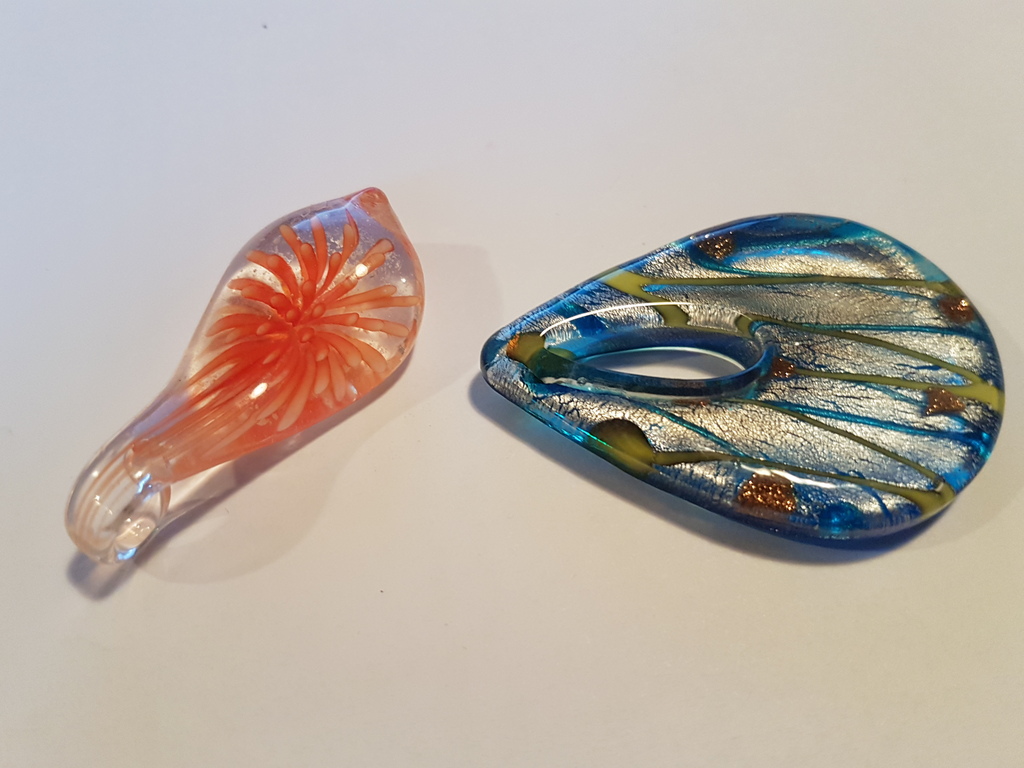 Bladeren-Pendant in Murano glas lotto van 2 pz kopen? Bied vanaf 1!