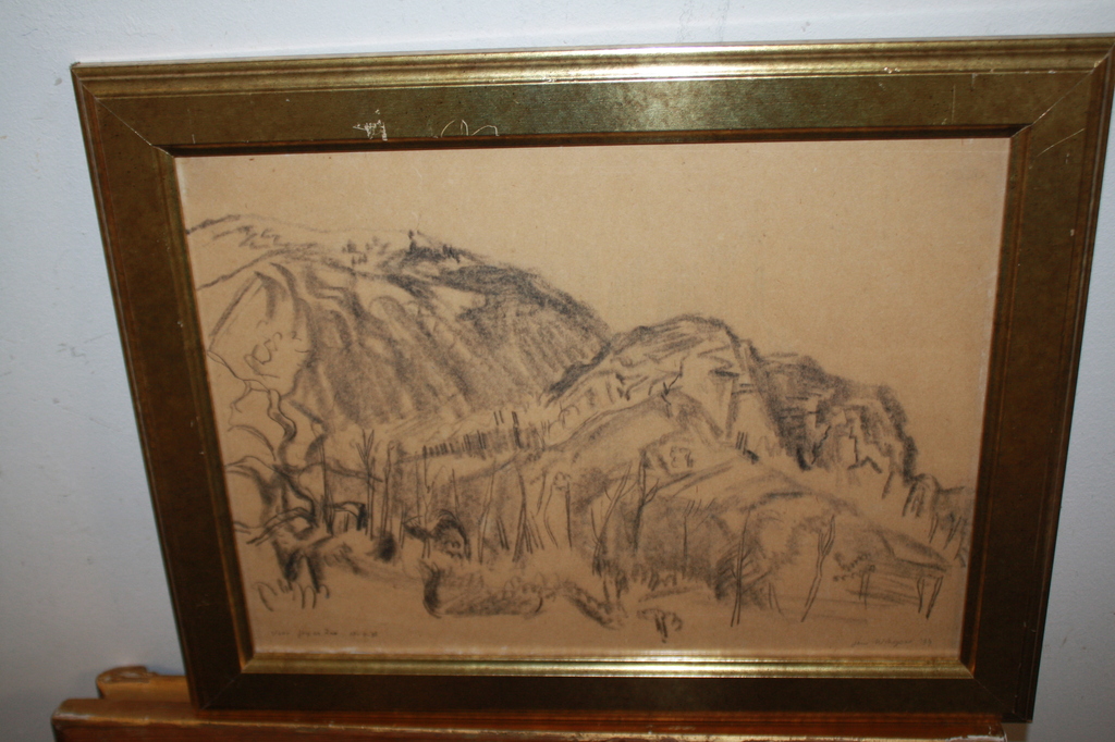 JAN WIEGERS  - BERGLANDSCHAP  - GRONINGER PLOEG verkocht voor € 195!