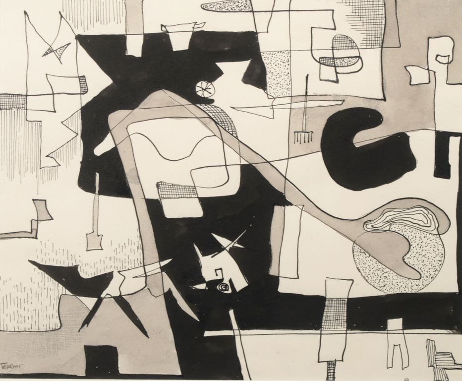 Henri Titselaar: Aquarel en Inkt, Abstracte compositie + boek kopen? Bied vanaf 50!