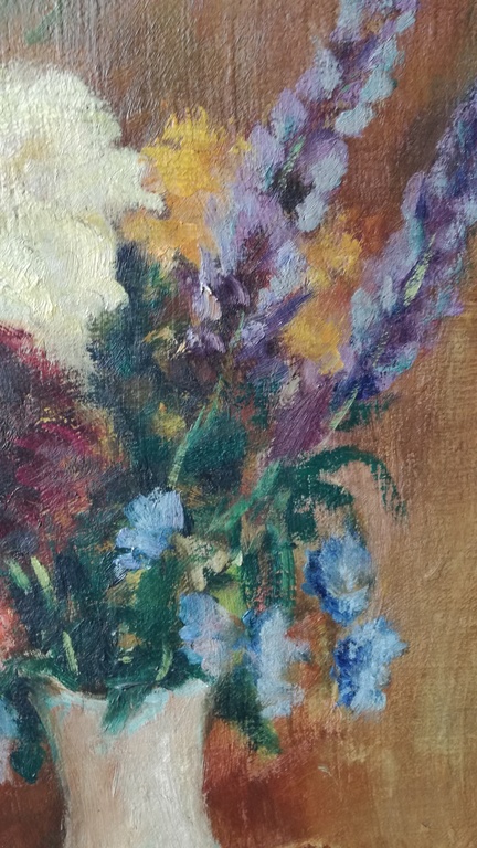 Noëlla Lammers ( 1915-1990) - olieverf op doek - Stilleven met bloemen kopen? Bied vanaf 25!