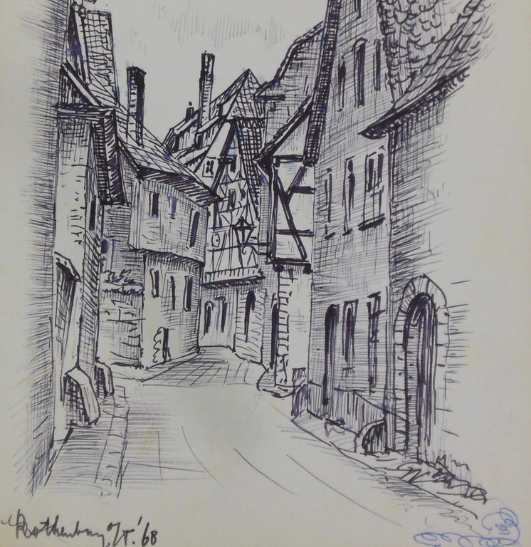 Jan P.H. de Vries: Lot met 3 tekeningen, Stads- en dorpsgezichen kopen? Bied vanaf 1!