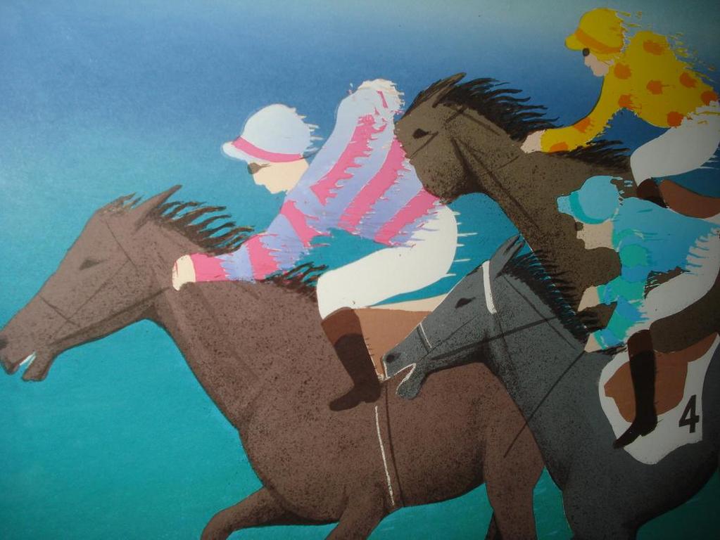 Jurjen Fontein, zeefdruk, paardenrace kopen? Bied vanaf 35!