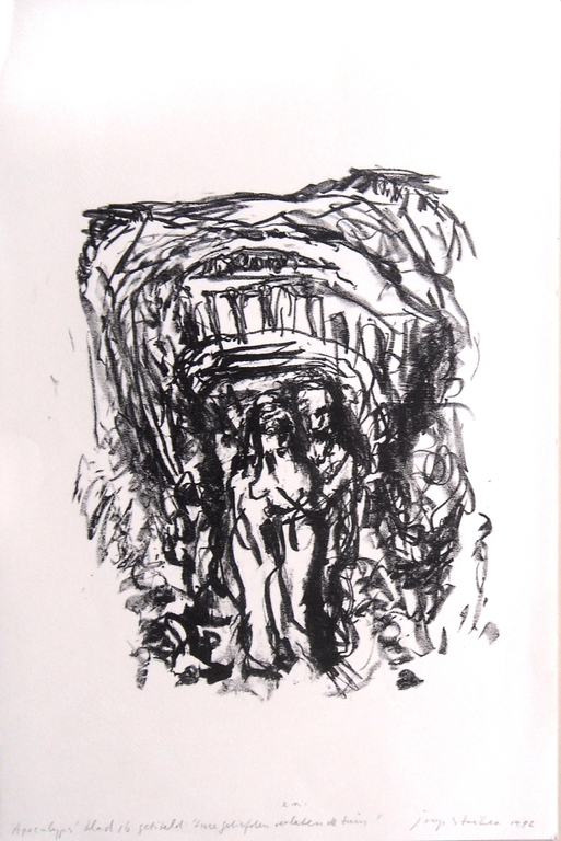 Joop Striker: apocalyps,  twee geliefden verlaten de tuin (blad 16) kopen? Bied vanaf 1!