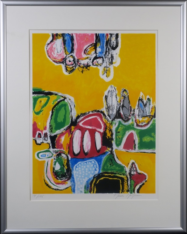 Hans Heijman: Zeefdruk, Experiment - Ingelijst verkocht voor € 55!