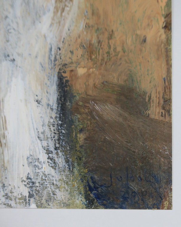 Jose van Gool: Acryl op papier, Z.T. dame in het wit kopen? Bied vanaf 20!
