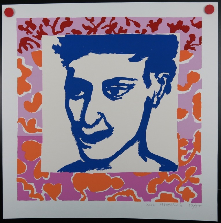 Marianne Haselhoff: Zeefdruk, Portret van een man (blauw) kopen? Bied vanaf 1!