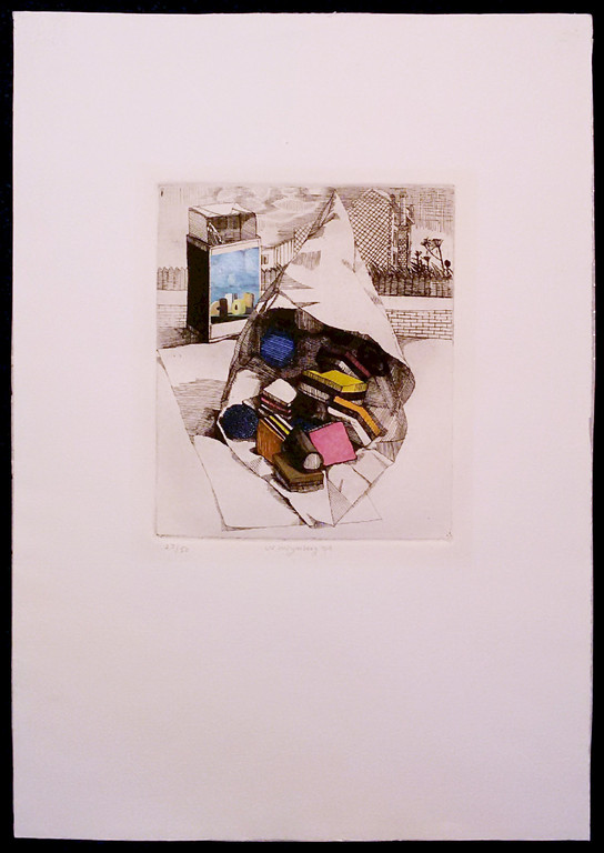 Nicolaas Wijnberg - Engelse drop, aquatint ets met collage kopen? Bied vanaf 100!