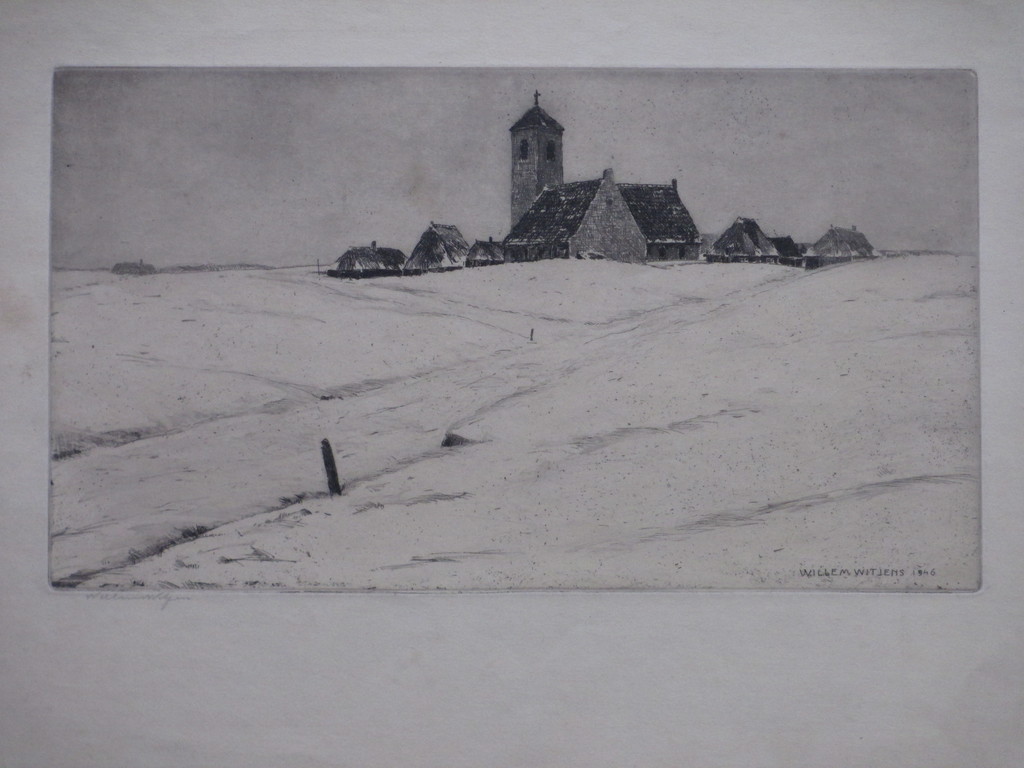 Willem Witjens, Kerkdorp in de sneeuw, Ets kopen? Bied vanaf 30!