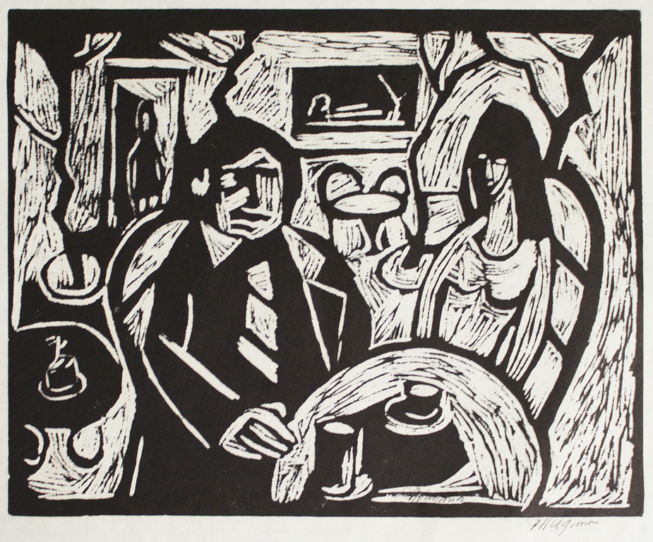 2 linodrukken Piet Wiegman  (Heemstede 1930 â�� 2005)  - CafÃ©/Woonwagen kopen? Bied vanaf 10!