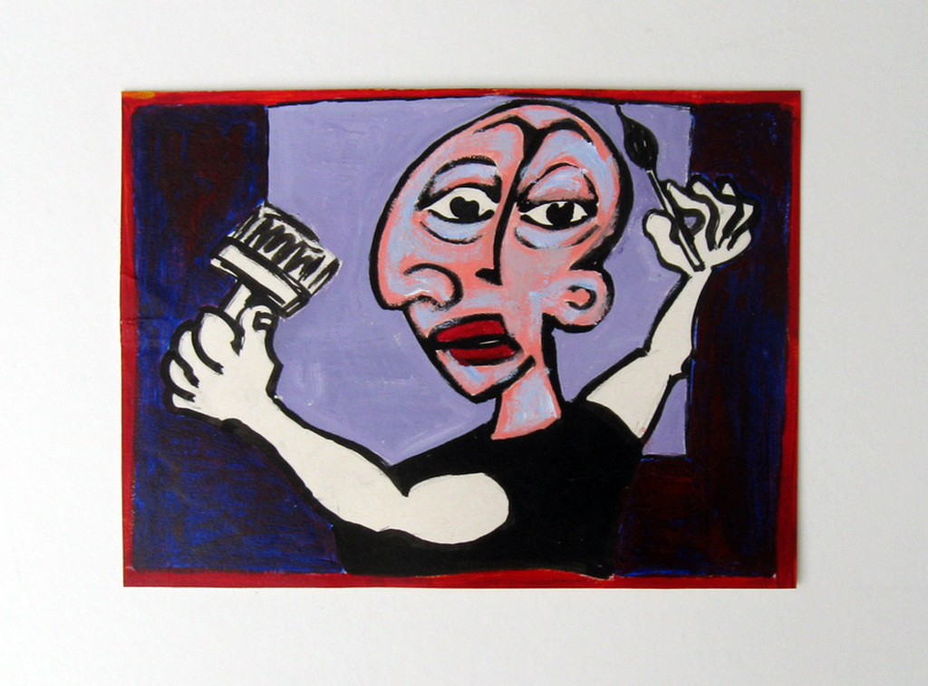 FRANK HULSCHER - acryl en pen op papier op karton, 1993 kopen? Bied vanaf 30!