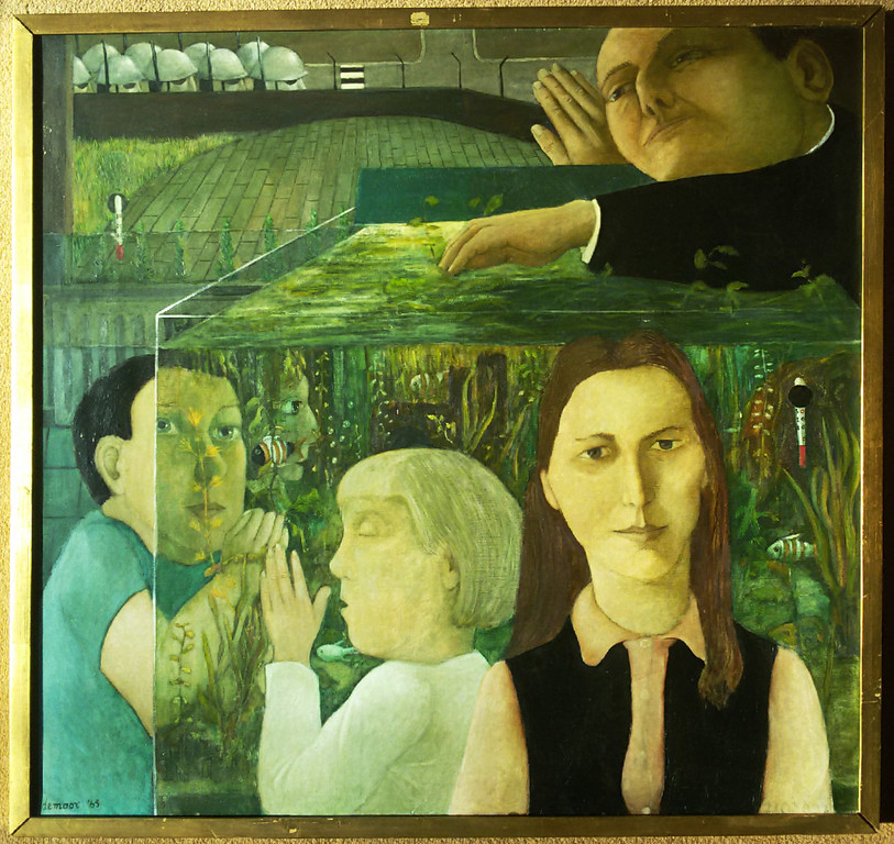 Heppe de Moor / Co Westerik - Aquarium, olieverf op doek (ingelijst, groot) kopen? Bied vanaf 525!