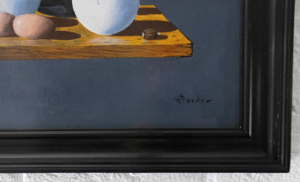 Henk Poeder, Stilleven met eieren en emaille, olieverf of paneel kopen? Bied vanaf 149!