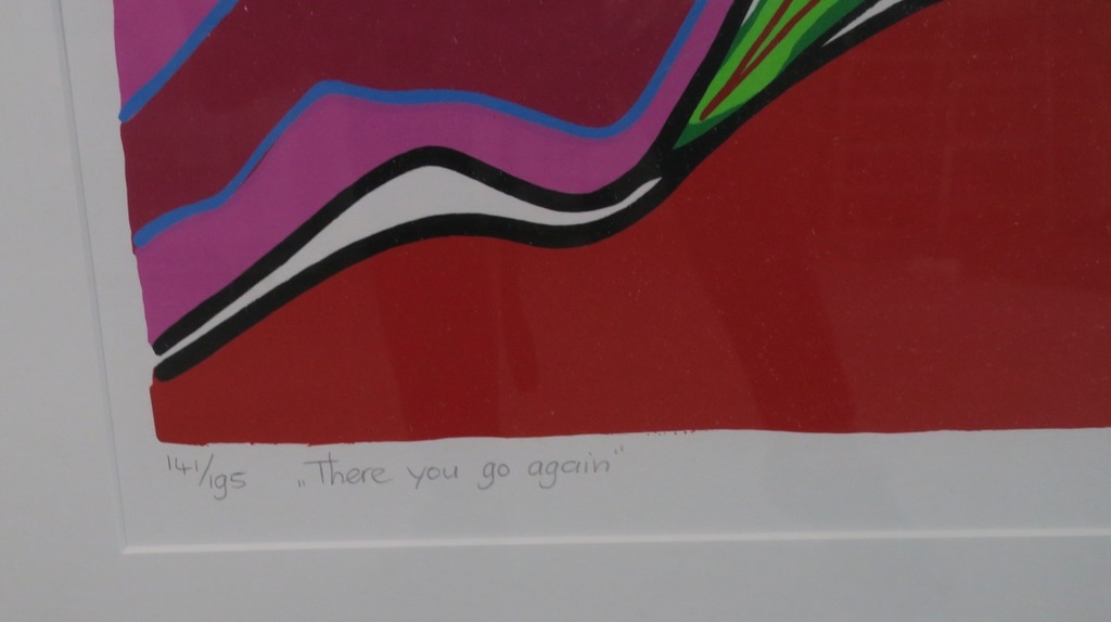 Marianne Naerebout: Zeefdruk, There you go again - Ingelijst (Groot) kopen? Bied vanaf 80!