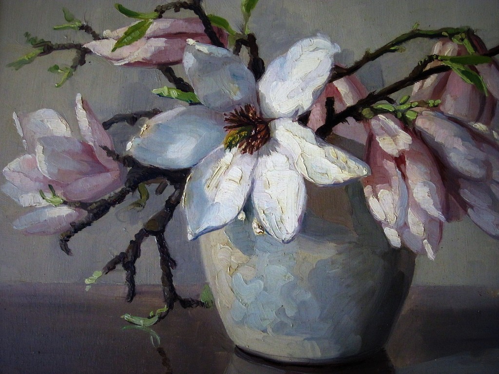 Gesigneerd impressionistisch olieverf stilleven met bloesemtak omstreeks 1920 kopen? Bied vanaf 1!