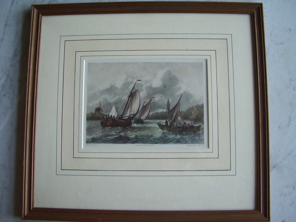 zeilschepen aan de rand van het woelige water verkocht voor € 75!