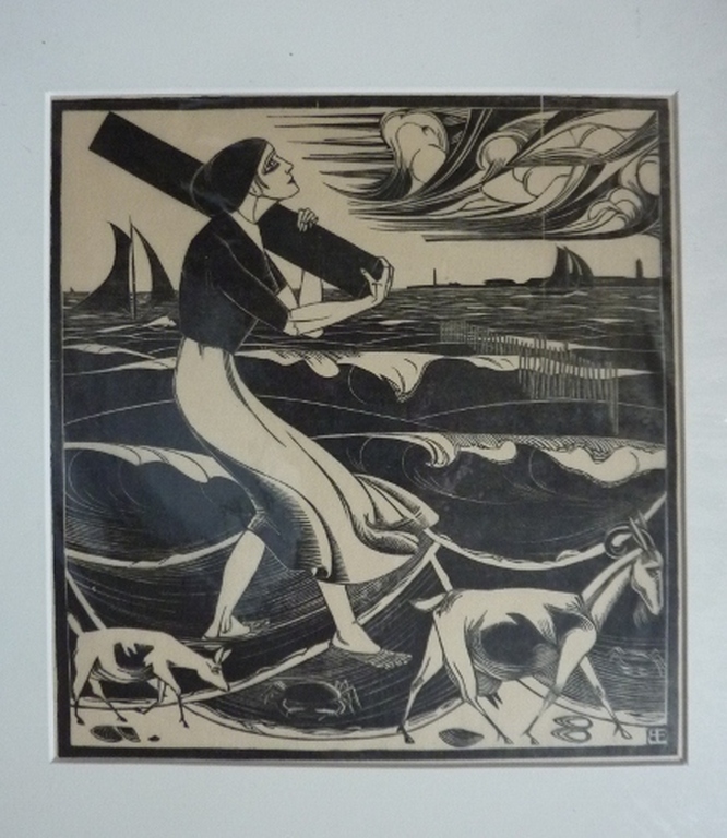 Bernard Essers houtsnede "Strand" 1919 kopen? Bied vanaf 50!