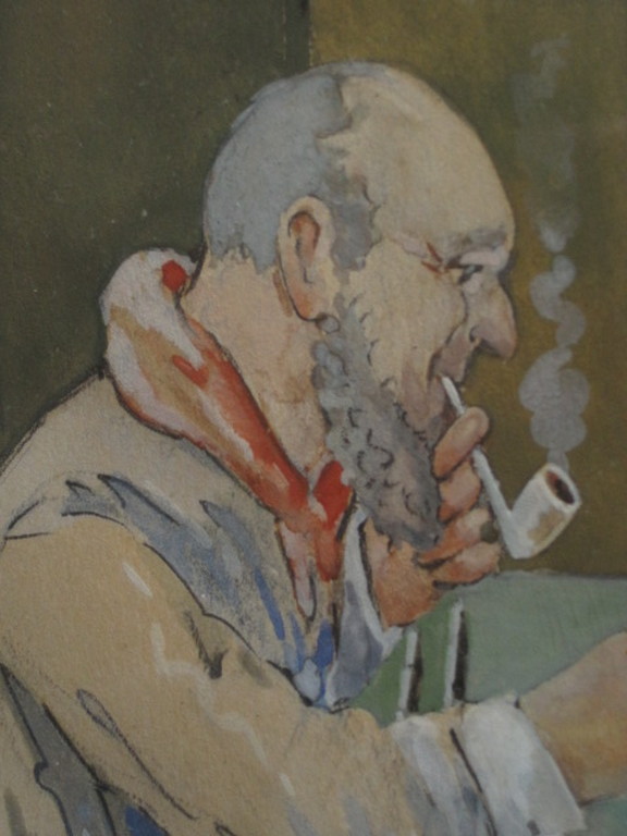 Leuk Hollands aquarel "Pa en dochter spelen TricTrac" door Jan de Quack 1934 kopen? Bied vanaf 1!