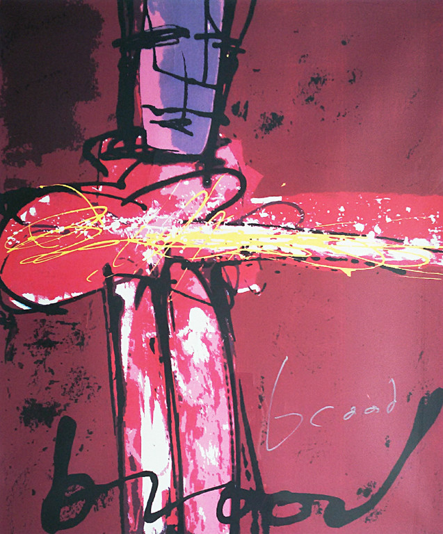 Herman Brood - Purple haze (handgesigneerd, mooi ingelijst, groot!) verkocht voor € 716!