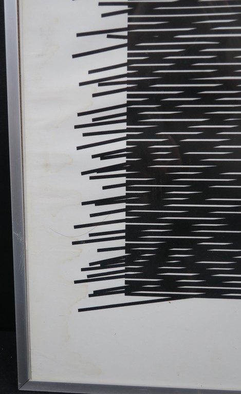 Jesus Rafael Soto: Zeefdruk, Carre Virtuel gris a droite - Ingelijst kopen? Bied vanaf 70!