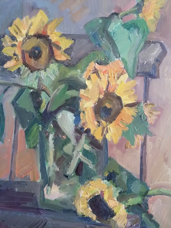 Toegeschreven aan Maria Catharina Verloop. Olieverf op doek. Zonnebloemen. kopen? Bied vanaf 1!