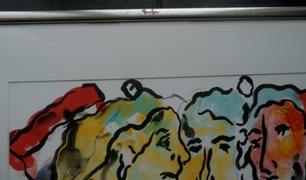 Jan Sierhuis - Jan Sierhuis - Zeefdruk: figuren met wijn & Nederlandse vlaggen - 2000 kopen? Bied vanaf 70!