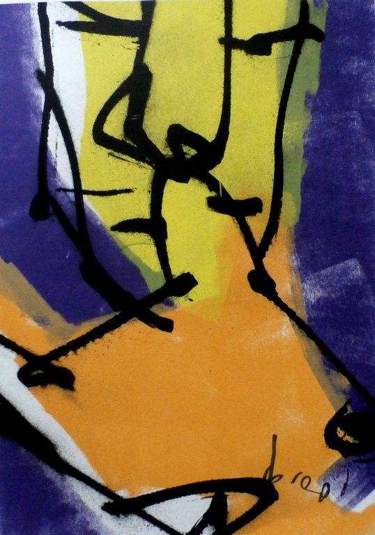 Herman Brood - zeefdruk: Man met hond kopen? Bied vanaf 275!