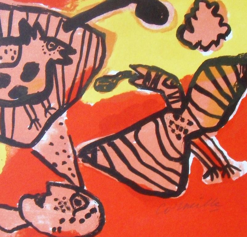corneille : Vrouw in rood   lithografie kopen? Bied vanaf 99!