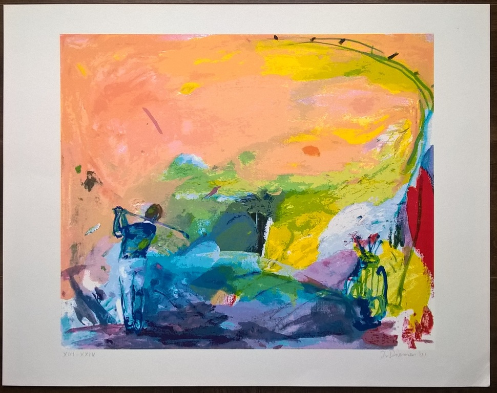 Jan van Diemen – Golfer - gesigneerde zeefdruk  kopen? Bied vanaf 45!