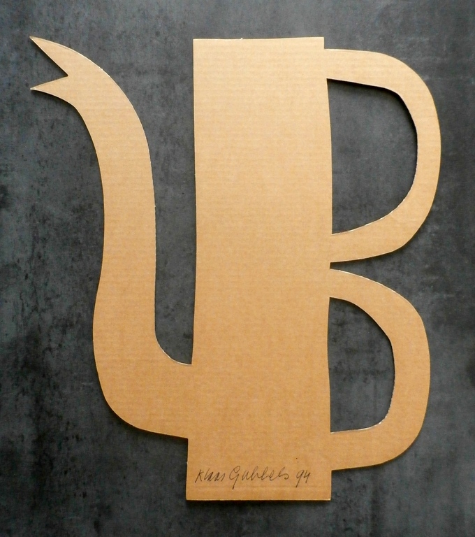 Klaas Gubbels - kartonnen koffiekan - 1994 verkocht voor € 275!