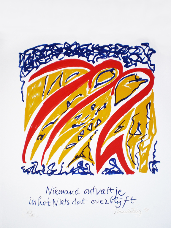 Simon Vinkenoog, zeefdruk, 1998, oplage 5 van 10 verkocht voor € 80!