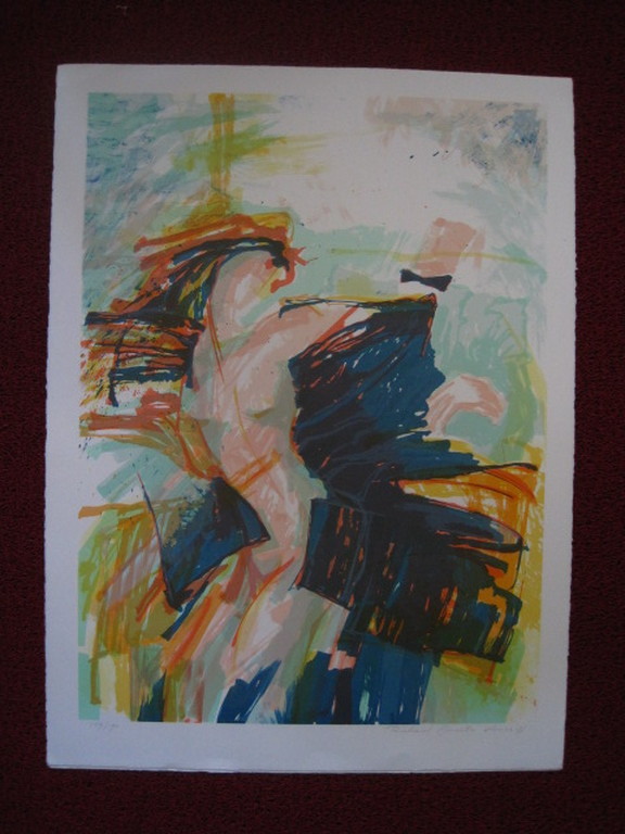 Groot 1987 abstract figuratief gesigneerde Litho "Venice" Richard Smeets (1955)  kopen? Bied vanaf 1!