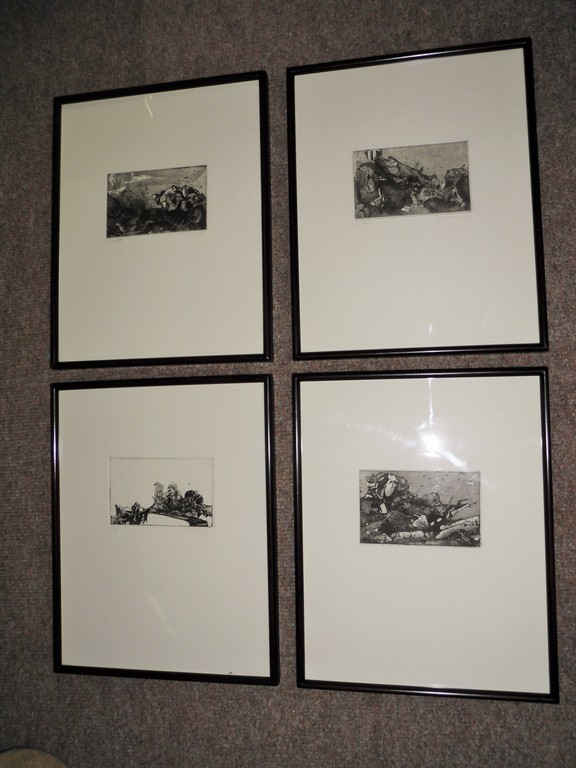 Jan Prins : 4 Kleine Ingelijste Grafiekjes : Sillevens kopen? Bied vanaf 40!